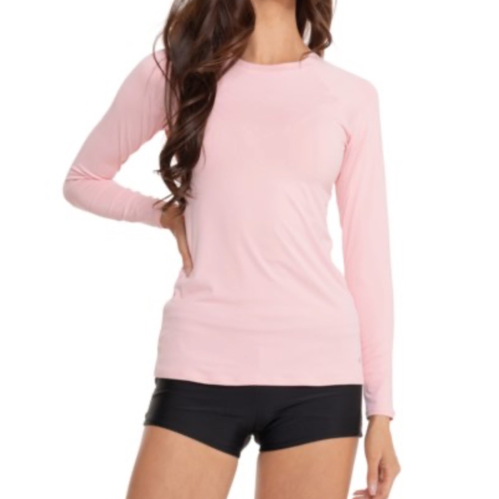 NWT Kyodan Sun Swim Quick Dry Rash Guard, Powder Pink, S